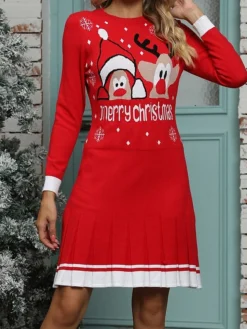 Women's Christmas Dress Sweater Dress Christmas Sweater Dress Midi Dress Ugly Graphic Tree Letter Outdoor Christmas Casual Holiday Crew Neck Long Sleeve 2023 Regular Fit White Wine Red S M L XL 25 Women's Christmas Dress Sweater Dress Christmas Sweater Dress Midi Dress Ugly Graphic Tree Letter Outdoor Christmas Casual Holiday Crew Neck Long Sleeve 2023 Regular Fit White Wine Red S M L XL -Party Prom Dresses Sales Store zieefx1696925865543