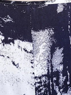 Women's Two Piece Dress Set Casual Dress Cotton Linen Dress Daily Holiday Fashion Streetwear Pocket Drawstring Midi Dress Crew Neck Long Sleeve Painting Print Loose Fit Black Dark Blue Fall Winter M -Party Prom Dresses Sales Store zmziqe1694068678164