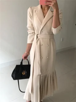 Women's Work Dress Blazer Dress Semi Formal Dress Fashion Office Daily Workfashion Midi Dress Lace Up Pleated Shirt Collar Long Sleeve Plain Loose Fit Black Apricot Fall Winter S M L XL XXL 10 Women's Work Dress Blazer Dress Semi Formal Dress Fashion Office Daily Workfashion Midi Dress Lace Up Pleated Shirt Collar Long Sleeve Plain Loose Fit Black Apricot Fall Winter S M L XL XXL -Party Prom Dresses Sales Store znvkyh1695805464959