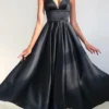 Women's Party Dress Satin Dress Swing Dress Midi Dress Black Champagne Red Sleeveless Pure Color Backless Summer Spring Deep V Fashion Party Summer Dress Spring Dress 2023 S M L XL