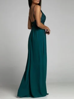 Women's Prom Dress Party Dress Lace Dress Long Dress Maxi Dress Pink Green Sleeveless Pure Color Lace Summer Spring Spaghetti Strap Party Birthday Wedding Guest Vacation 2023 S M L XL 2XL -Party Prom Dresses Sales Store zqgxgp1676886523286