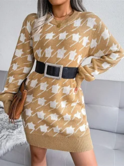 Women's Sweater Dress Jumper Dress Casual Dress Mini Dress Fashion Houndstooth Outdoor Daily Vacation Going Out Crew Neck Long Sleeve 2023 Loose Fit Black Wine Sky Blue S M L 34 Women's Sweater Dress Jumper Dress Casual Dress Mini Dress Fashion Houndstooth Outdoor Daily Vacation Going Out Crew Neck Long Sleeve 2023 Loose Fit Black Wine Sky Blue S M L -Party Prom Dresses Sales Store zqiiia1695031701240