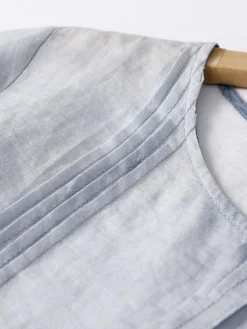 Women's Casual Dress Linen Dress Midi Dress Linen Fashion Romantic Outdoor Daily Holiday Crew Neck Pocket Print 3/4 Length Sleeve Fall Winter Autumn 2023 Loose Fit Blue Orange Painting Flower M L XL -Party Prom Dresses Sales Store zvdito1694418651104