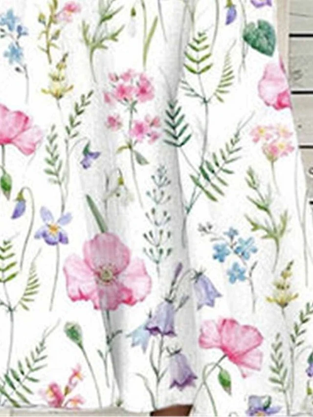 Women's Two Piece Dress Set Casual Dress Print Dress Outdoor Daily Fashion Elegant Pocket Print Midi Dress V Neck Half Sleeve Floral Regular Fit Pink Blue Summer Spring S M L XL XXL 2 Women's Two Piece Dress Set Casual Dress Print Dress Outdoor Daily Fashion Elegant Pocket Print Midi Dress V Neck Half Sleeve Floral Regular Fit Pink Blue Summer Spring S M L XL XXL - Image 2