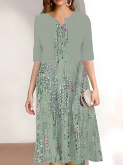 Women's Two Piece Dress Set Casual Dress Print Dress Outdoor Daily Fashion Elegant Print Midi Dress V Neck Half Sleeve Floral Print Regular Fit Pink Navy Blue Sky Blue Summer Spring S M L XL XXL 9 Women's Two Piece Dress Set Casual Dress Print Dress Outdoor Daily Fashion Elegant Print Midi Dress V Neck Half Sleeve Floral Print Regular Fit Pink Navy Blue Sky Blue Summer Spring S M L XL XXL -Party Prom Dresses Sales Store zxurwb1689671523451